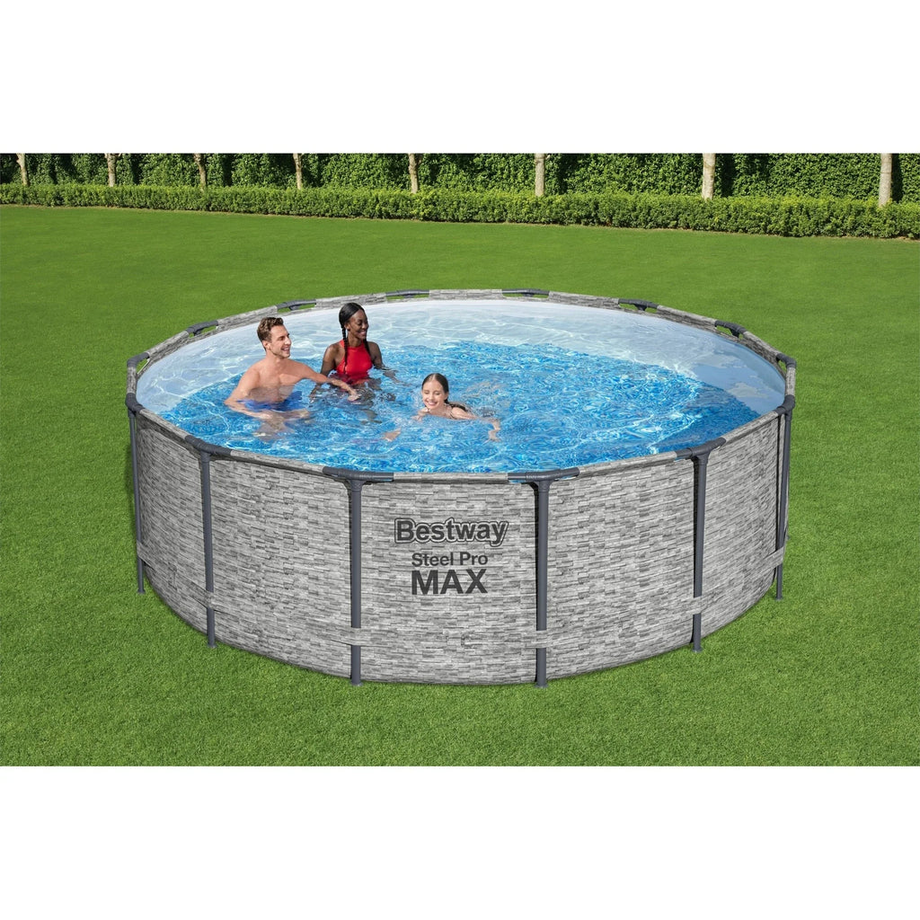 Στρογγυλή υπέργεια πισίνα Bestway Steel Pro MAX με αντλία και κάλυμμα