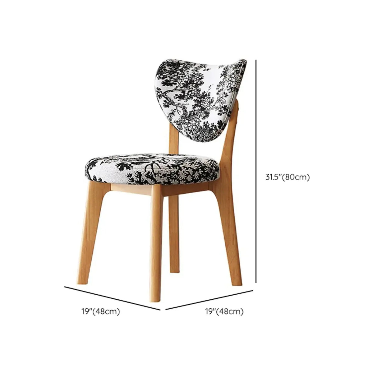 Modern Faux Leather Wingback Armless Dining Chair