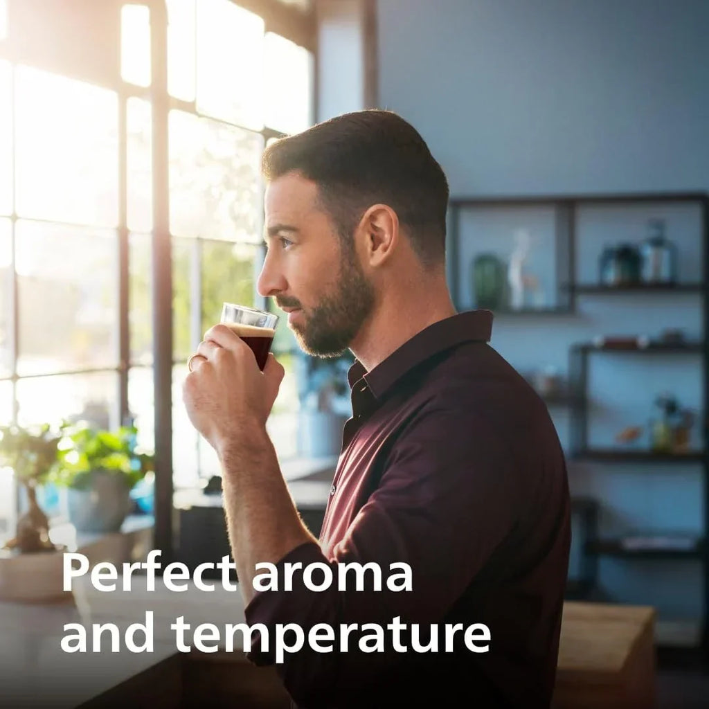 Premium Μηχανή Espresso, 12 Ζεστά/Κρύα Ροφήματα, Σύστημα LatteGo, Κεραμικός Μύλος, Μαύρο Χρώμιο