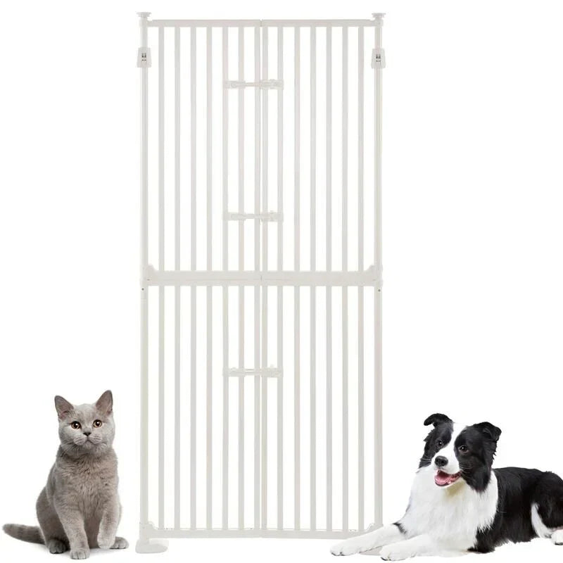 unipaws Πολύ Ψηλή Πύλη για Γάτες και Κατοικίδια, Ύψους 74 Ιντσών, με Πόρτες και Κλειδαριές