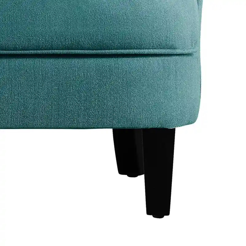 Moser Bay Mignon Velvet / Linen 30 Wide Tufted Wingback Accent Chair