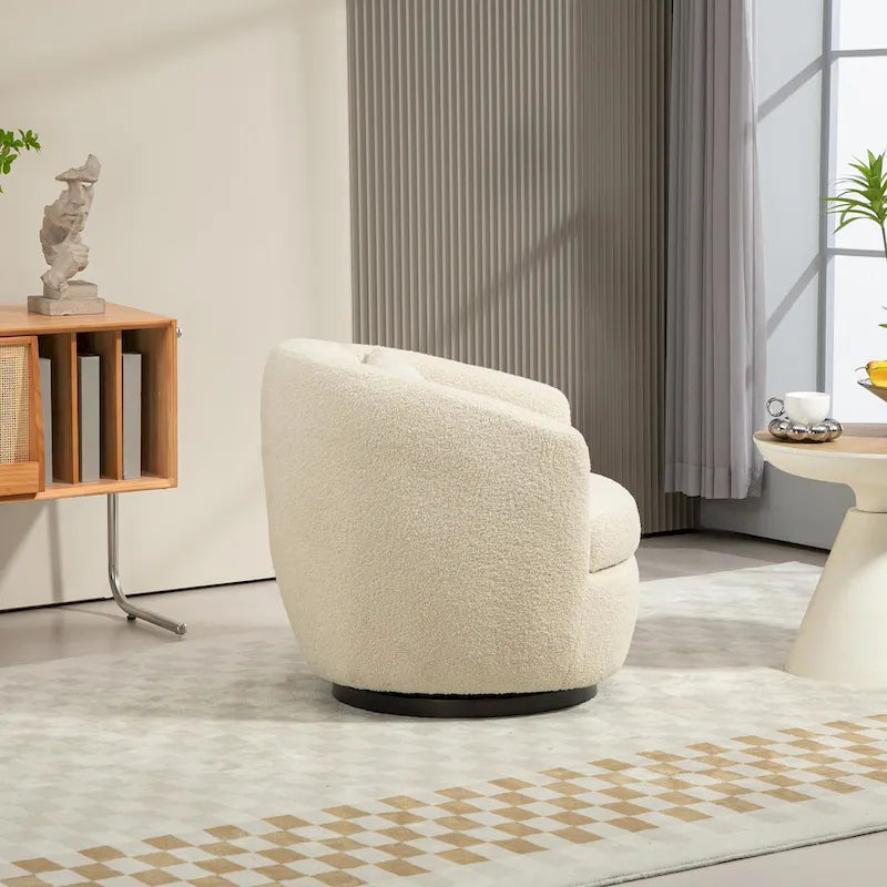 Περιστρεφόμενη πολυθρόνα με ταπετσαρία και αποθηκευτικό χώρο, μοντέρνα πολυθρόνα σαλονιού για υπνοδωμάτιο/γραφείο/γωνιά ανάγνωσης