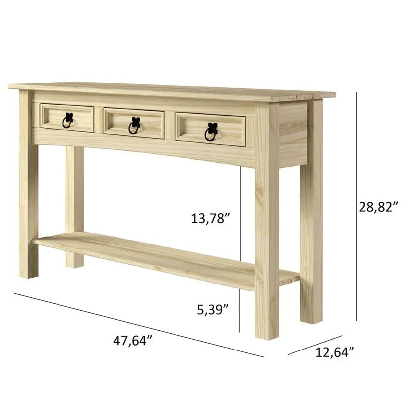 Ξύλινη Κονσόλα Τραπεζαρίας με 3 Συρτάρια Corona | Furniture Dash - N/A