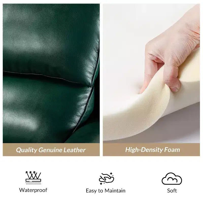 Σετ 2 Πολυθρόνων Elisabete Modern Wingback από Γνήσιο Δέρμα με Ανακλινόμενο Μηχανισμό και Διακοσμητικά Τρουκς για το Σαλόνι και την Κρεβατοκάμαρα| ART OF LIVING DESIGNS