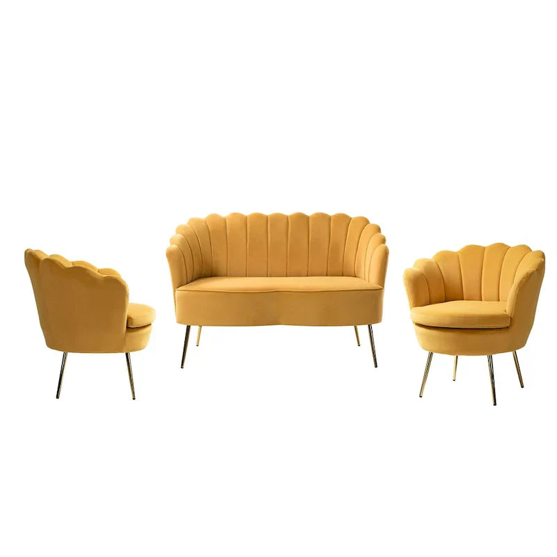 Xabier 52 in. 3 Piece Living Room Set by HULALA HOME
