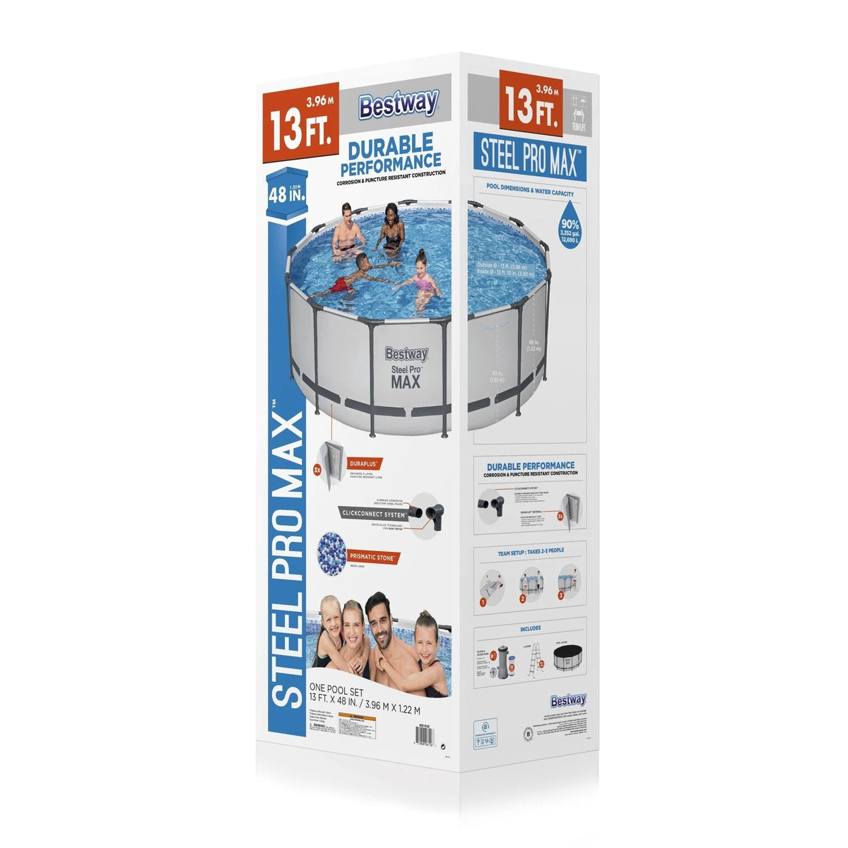 Στρογγυλή υπέργεια πισίνα Bestway Steel Pro MAX με αντλία και κάλυμμα
