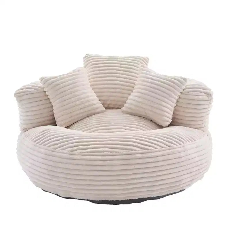 Καναπές Bean Bag για ενήλικες και παιδιά, υπερμεγέθης πολυθρόνα πουφ από κοτλέ ύφασμα με 3 μαξιλάρια και μπράτσα για το σαλόνι και την κρεβατοκάμαρα