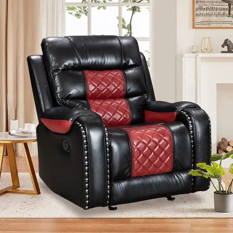 Μεγάλη Πολυθρόνα Recliner Αμερικάνικου Σχεδιασμού από Τεχνητό Δέρμα για το Σαλόνι