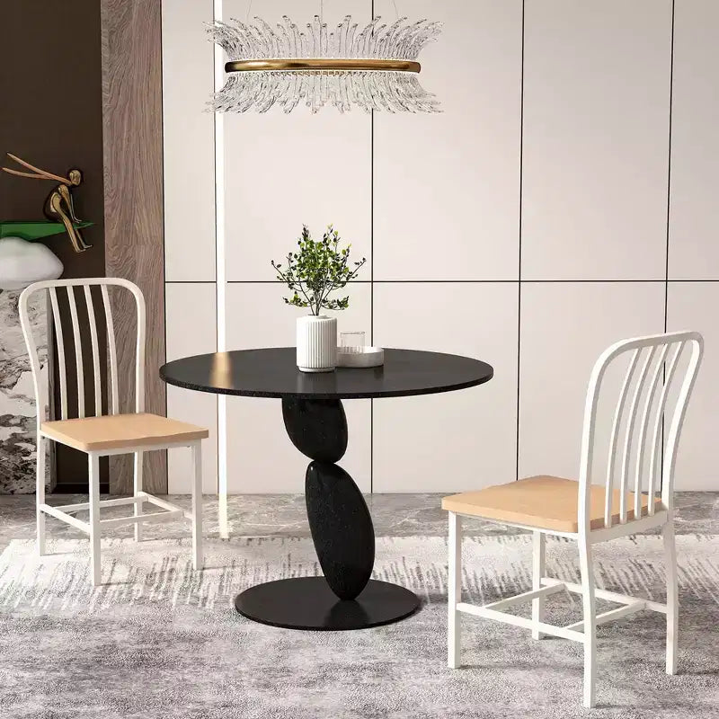 High Back Dining Chairs Set of 2 with Metal Frame & Footrests, Navy, Kitchen & Dining Room Chairs