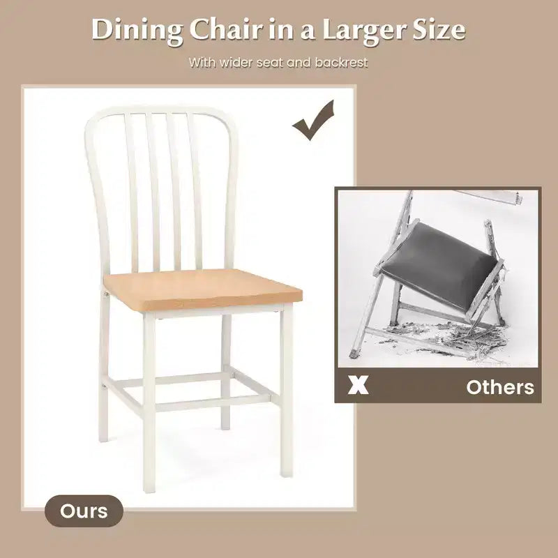 High Back Dining Chairs Set of 2 with Metal Frame & Footrests, Navy, Kitchen & Dining Room Chairs