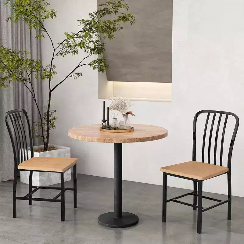 High Back Dining Chairs Set of 2 with Metal Frame & Footrests, Navy, Kitchen & Dining Room Chairs