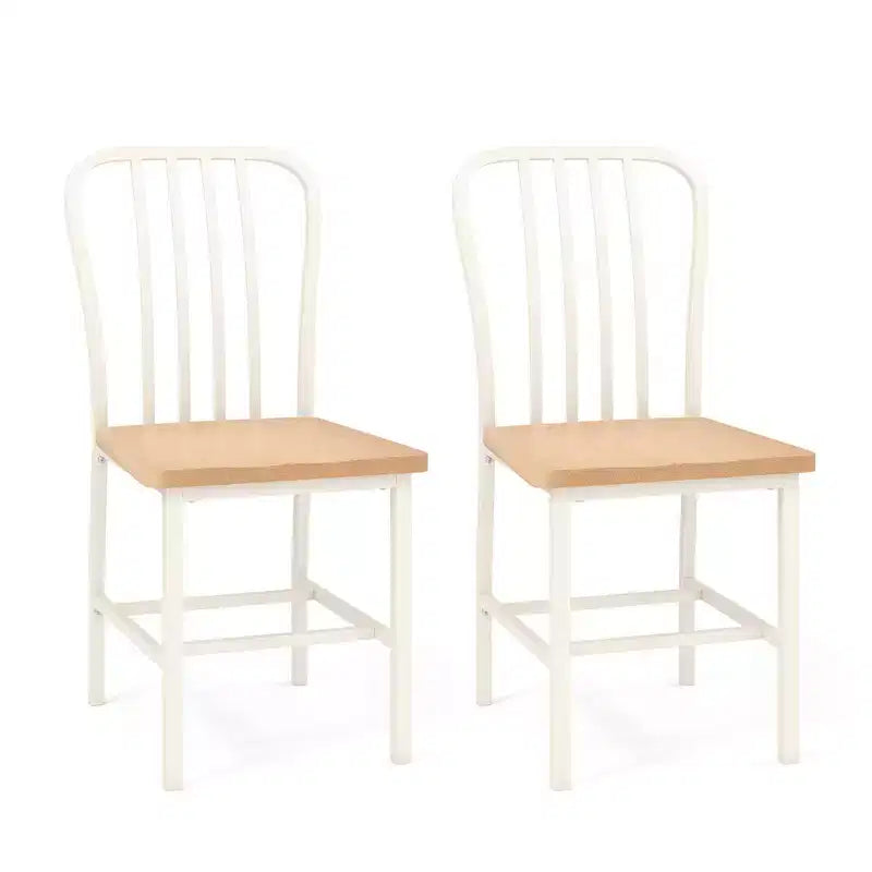 High Back Dining Chairs Set of 2 with Metal Frame & Footrests, Navy, Kitchen & Dining Room Chairs
