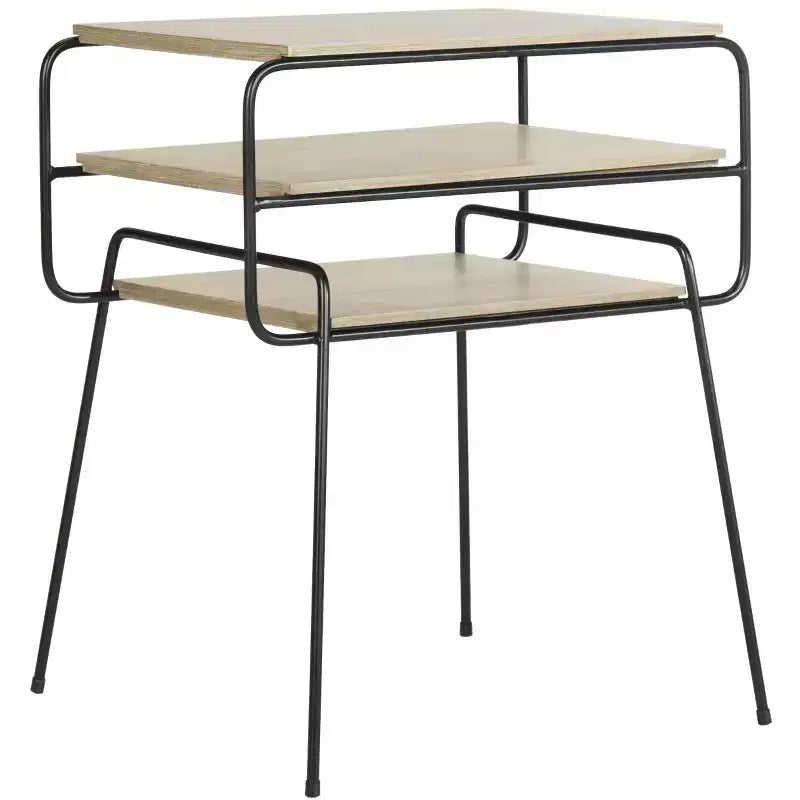 Marcel Round End Table, Light Grey Modern Side Table for Living Room or Bedroom