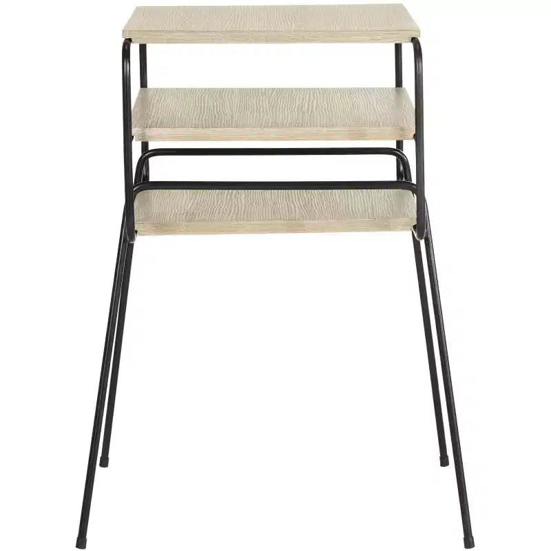 Marcel Round End Table, Light Grey Modern Side Table for Living Room or Bedroom