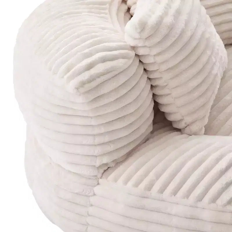 Καναπές Bean Bag για ενήλικες και παιδιά, υπερμεγέθης πολυθρόνα πουφ από κοτλέ ύφασμα με 3 μαξιλάρια και μπράτσα για το σαλόνι και την κρεβατοκάμαρα