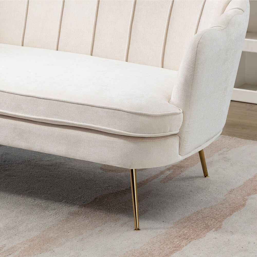 Small Mini Room Couch Two-Seater Sofa with Gold Metal Leg - 2 Seat