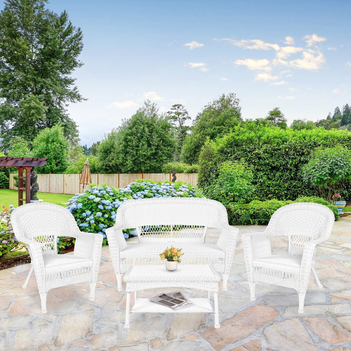 Wicker Patio 4-piece Conversation Set