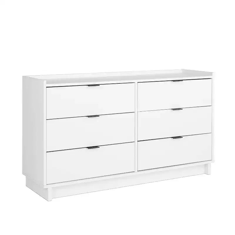 52.5-Inch Wide Modern 6-Drawer Dresser, Spacious Chest of Drawers for Bedroom