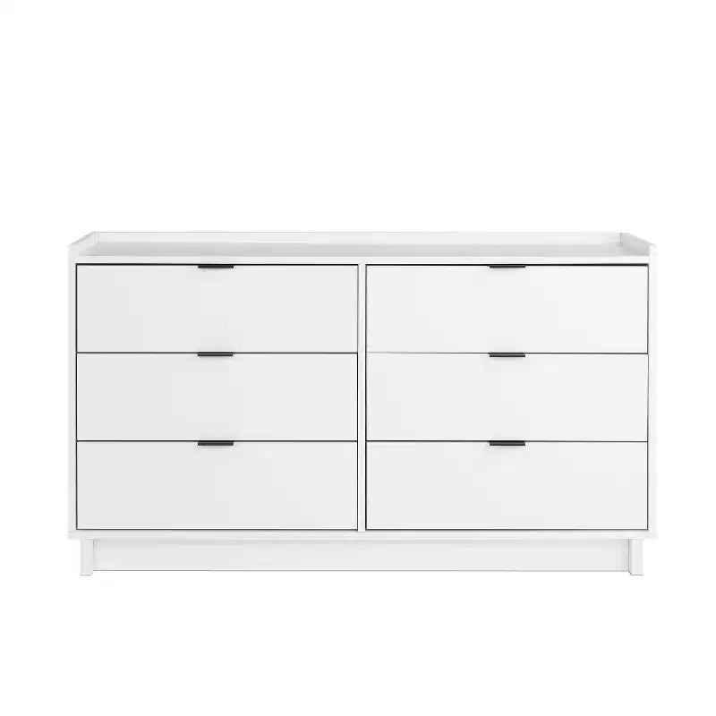 52.5-Inch Wide Modern 6-Drawer Dresser, Spacious Chest of Drawers for Bedroom