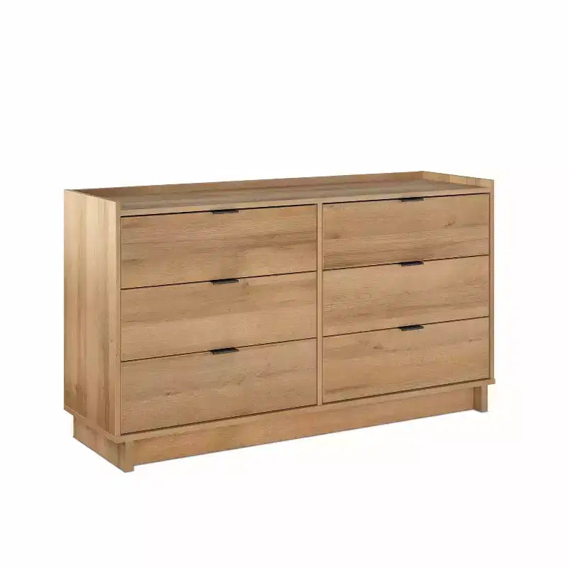 52.5-Inch Wide Modern 6-Drawer Dresser, Spacious Chest of Drawers for Bedroom