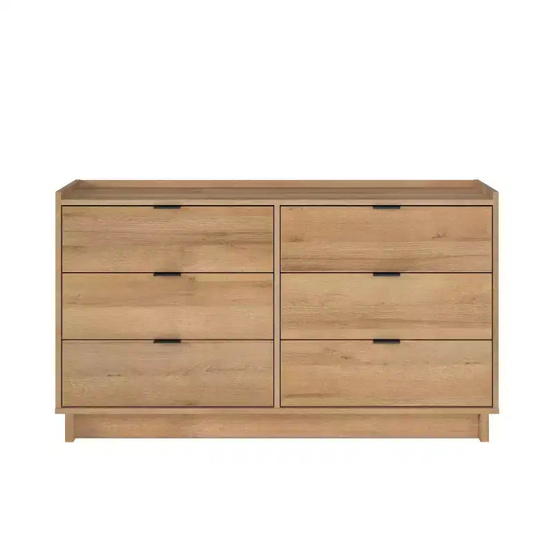 52.5-Inch Wide Modern 6-Drawer Dresser, Spacious Chest of Drawers for Bedroom
