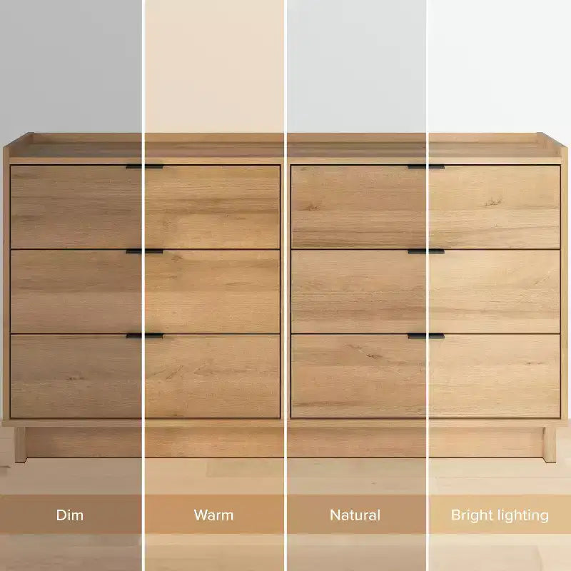 52.5-Inch Wide Modern 6-Drawer Dresser, Spacious Chest of Drawers for Bedroom