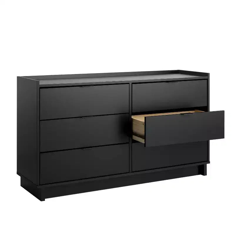 52.5-Inch Wide Modern 6-Drawer Dresser, Spacious Chest of Drawers for Bedroom