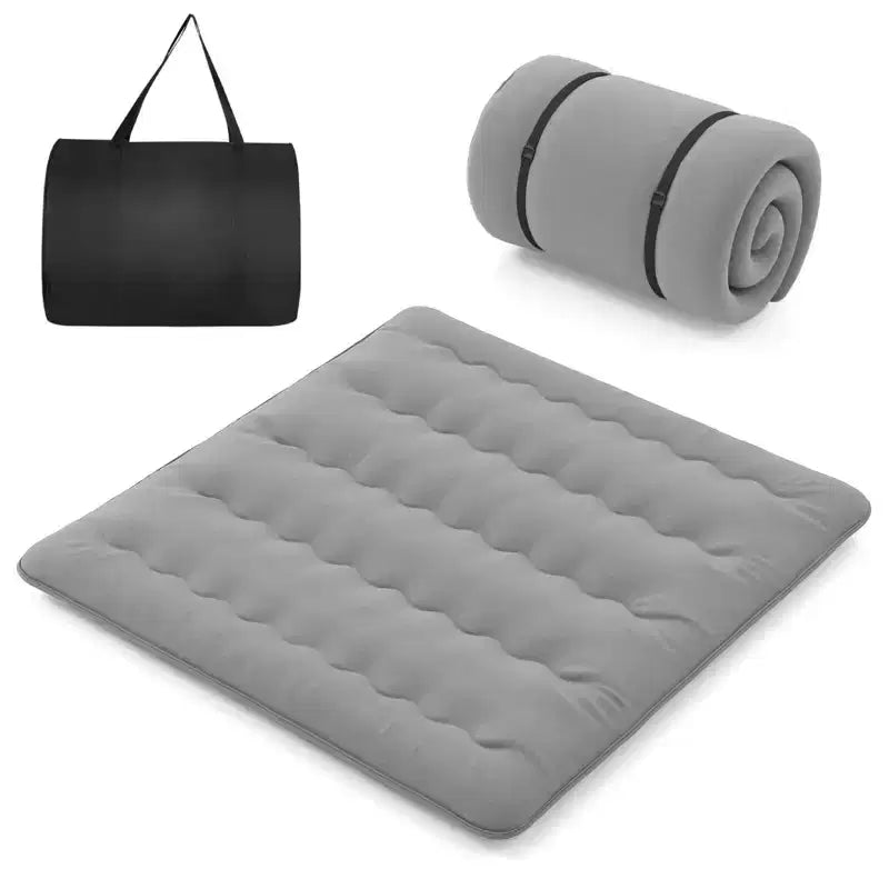 Costway Twin/Full/Queen/King Futon Mattress Japanese Floor Pad Washable Cover Carry Bag Grey