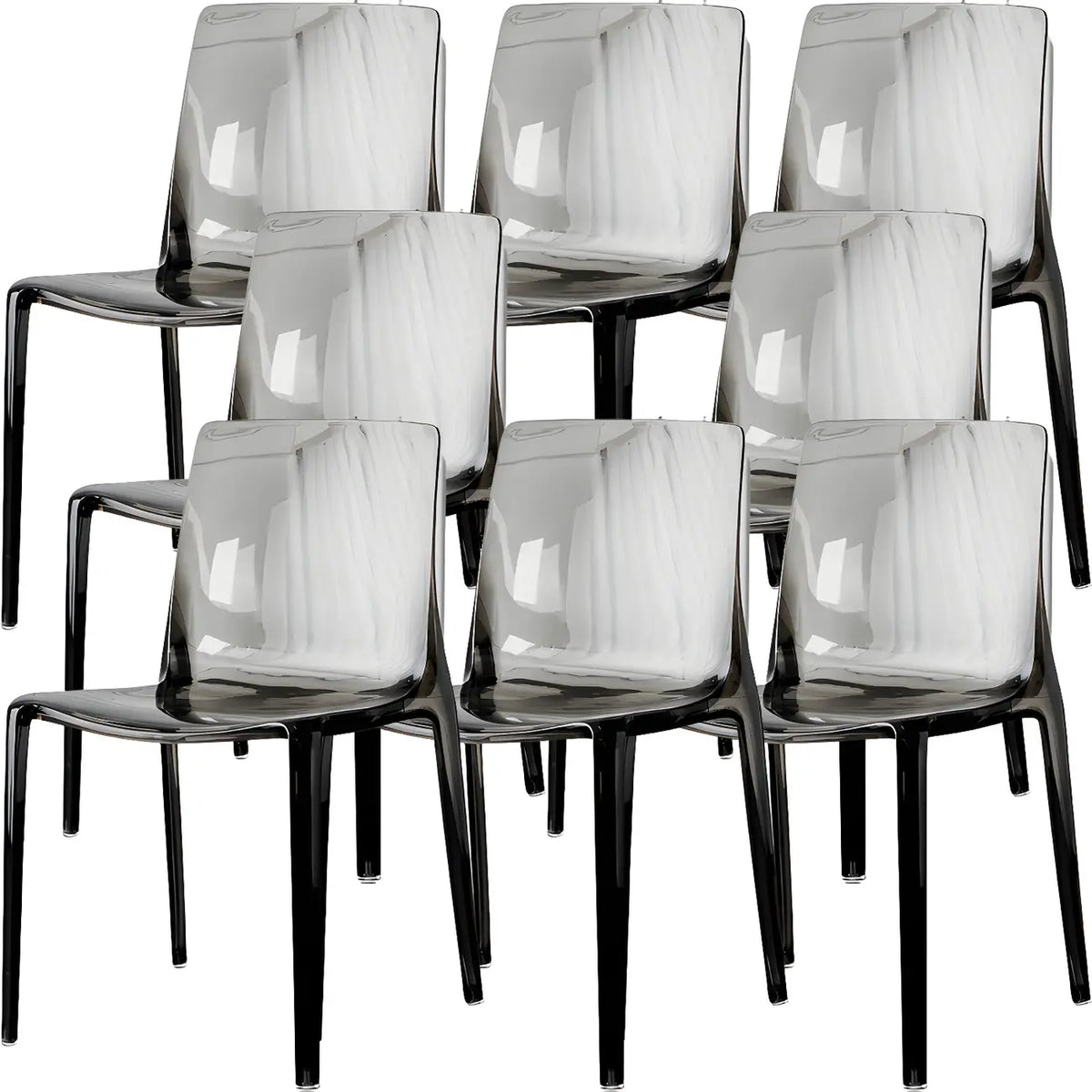 Amber Acrylic Armless Low Back Dining Chair