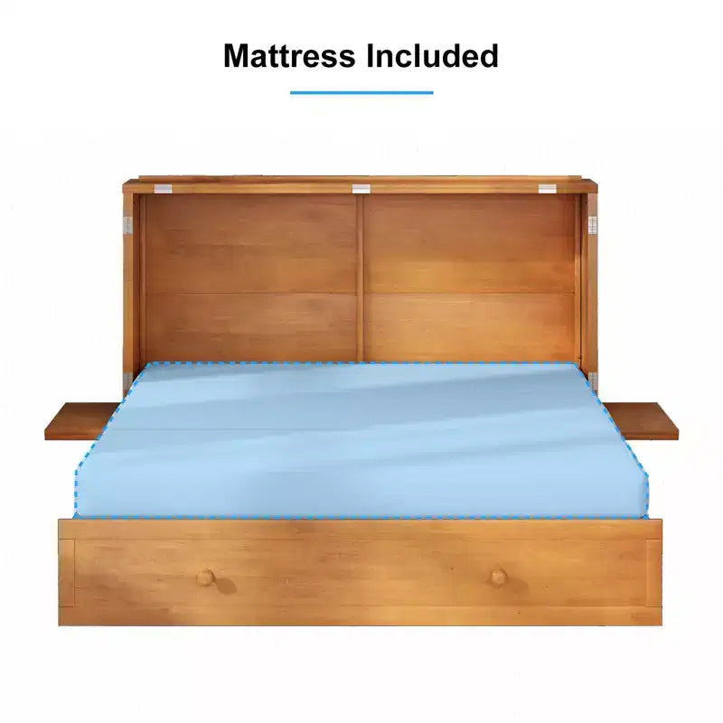 Mjkone Murphy Bed Queen, Αναδιπλούμενο κρεβάτι-ντουλάπι Cube με σταθμό φόρτισης & αποθηκευτικό χώρο
