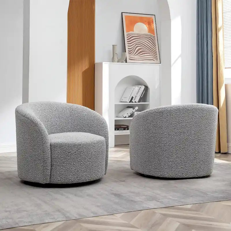 KINWELL Πολυθρόνα Barrel με περιστρεφόμενη βάση, 34" (Σετ των 2)