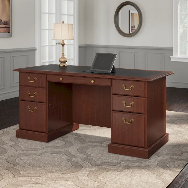Bush Furniture Saratoga Executive Desk with Drawers and Storage