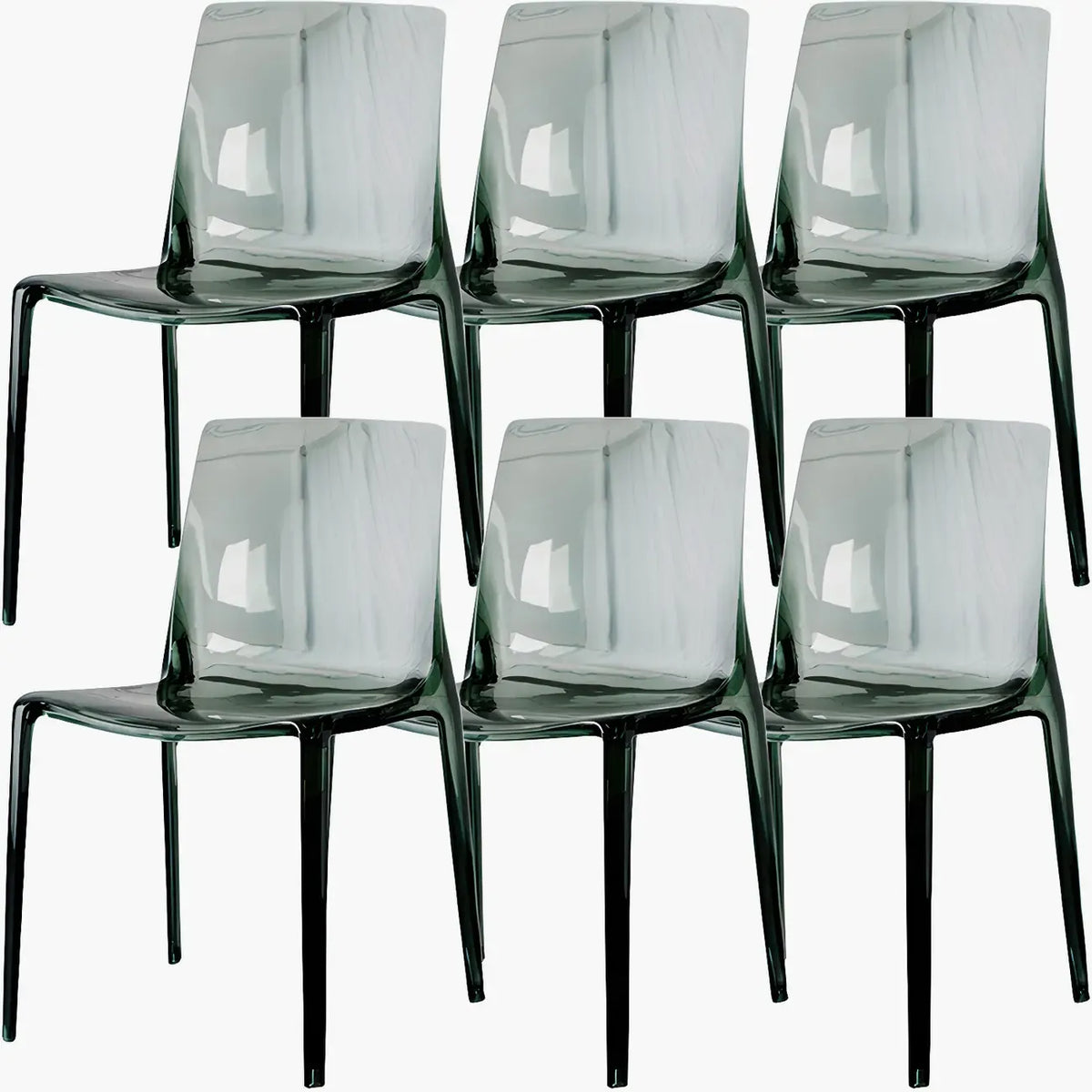 Amber Acrylic Armless Low Back Dining Chair