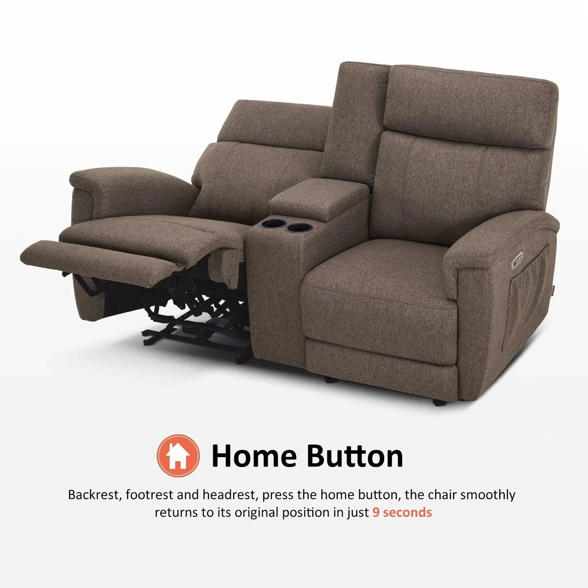 MCombo 60.2 Power Loveseat Recliner Sofa with Massage and Dual Heating, Adjustable Headrest, USB & Type C Port, Fabric
