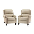 Σετ 2 Πολυθρόνων Elisabete Modern Wingback από Γνήσιο Δέρμα με Ανακλινόμενο Μηχανισμό και Διακοσμητικά Τρουκς για το Σαλόνι και την Κρεβατοκάμαρα| ART OF LIVING DESIGNS