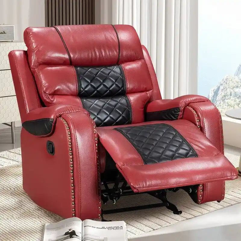 Μεγάλη Πολυθρόνα Recliner Αμερικάνικου Σχεδιασμού από Τεχνητό Δέρμα για το Σαλόνι