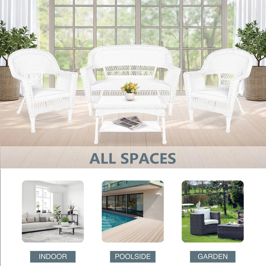 Wicker Patio 4-piece Conversation Set