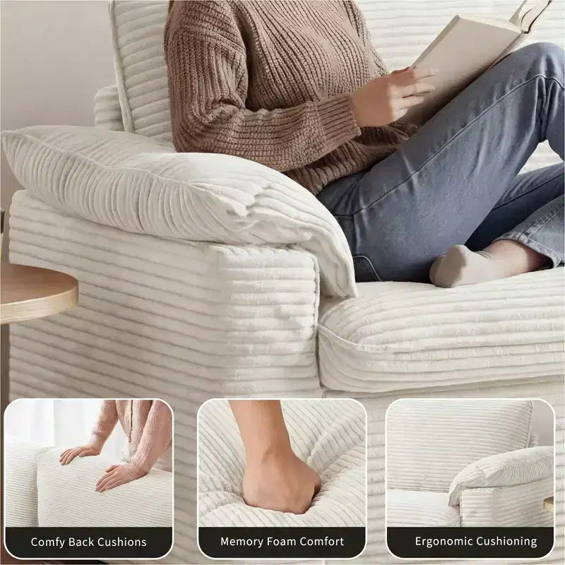 Καναπές Dyonery 86 Cloud Loveseat, Βαθύ Κάθισμα & Μαξιλάρια Φαρδύς Μπράτσων, Στιβαρός Σκελετός, Εργονομικός Σχεδιασμός που Επιτρέπει την Αναπνοή του Υφάσματος