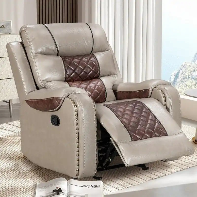 Μεγάλη Πολυθρόνα Recliner Αμερικάνικου Σχεδιασμού από Τεχνητό Δέρμα για το Σαλόνι