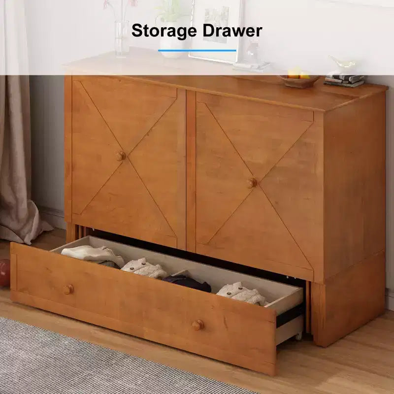 Mjkone Murphy Bed Queen, Αναδιπλούμενο κρεβάτι-ντουλάπι Cube με σταθμό φόρτισης & αποθηκευτικό χώρο