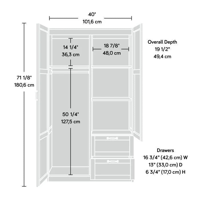 Sauder Select Collection Wardrobe Storage Cabinet