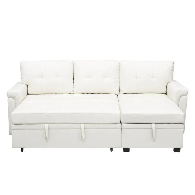 Convertible Reversible Sectional Sofa with Pull-Out Sleeper Bed, Hidden Storage Chaise, and Durable Legs