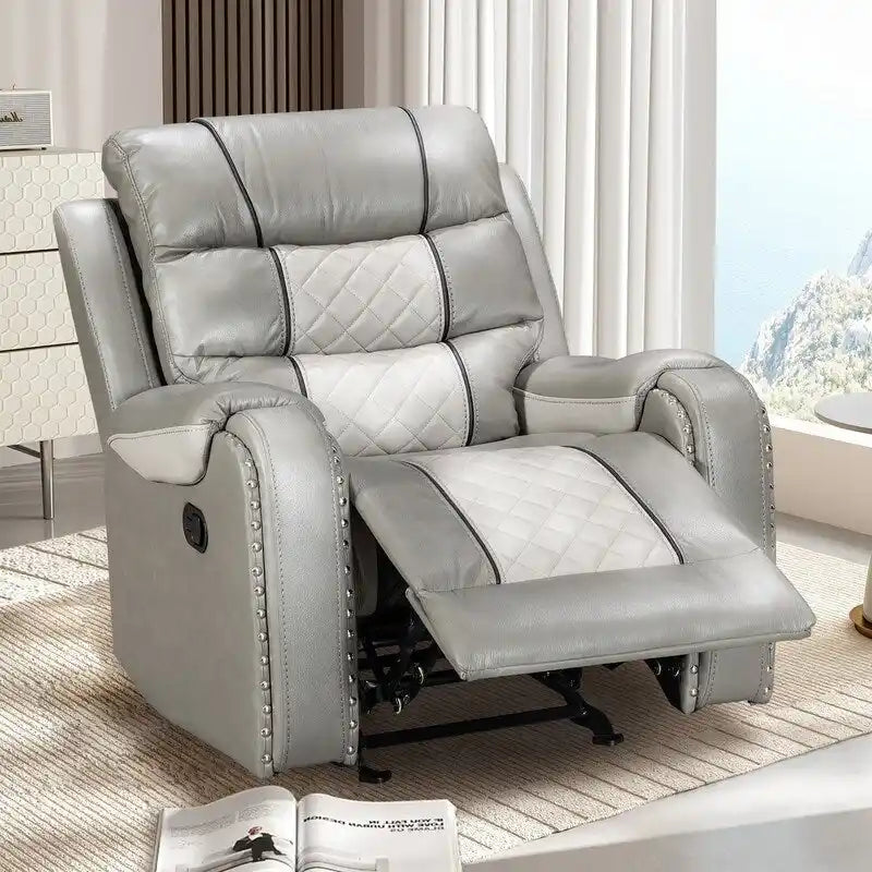 Μεγάλη Πολυθρόνα Recliner Αμερικάνικου Σχεδιασμού από Τεχνητό Δέρμα για το Σαλόνι