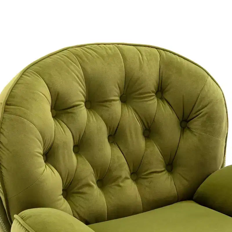 Πολυθρόνα Velvet Accent Okak με υποπόδιο, μοντέρνα πολυθρόνα σαλονιού χωρίς μπράτσα σε στυλ Mid-Century, μαλακή και άνετη πολυθρόνα για παρακολούθηση τηλεόρασης, gaming