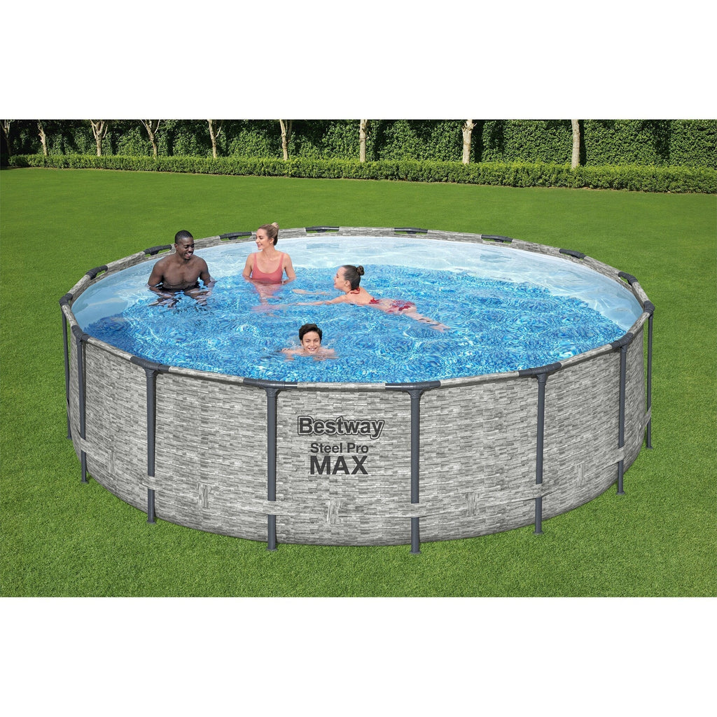 Στρογγυλή υπέργεια πισίνα Bestway Steel Pro MAX με αντλία και κάλυμμα