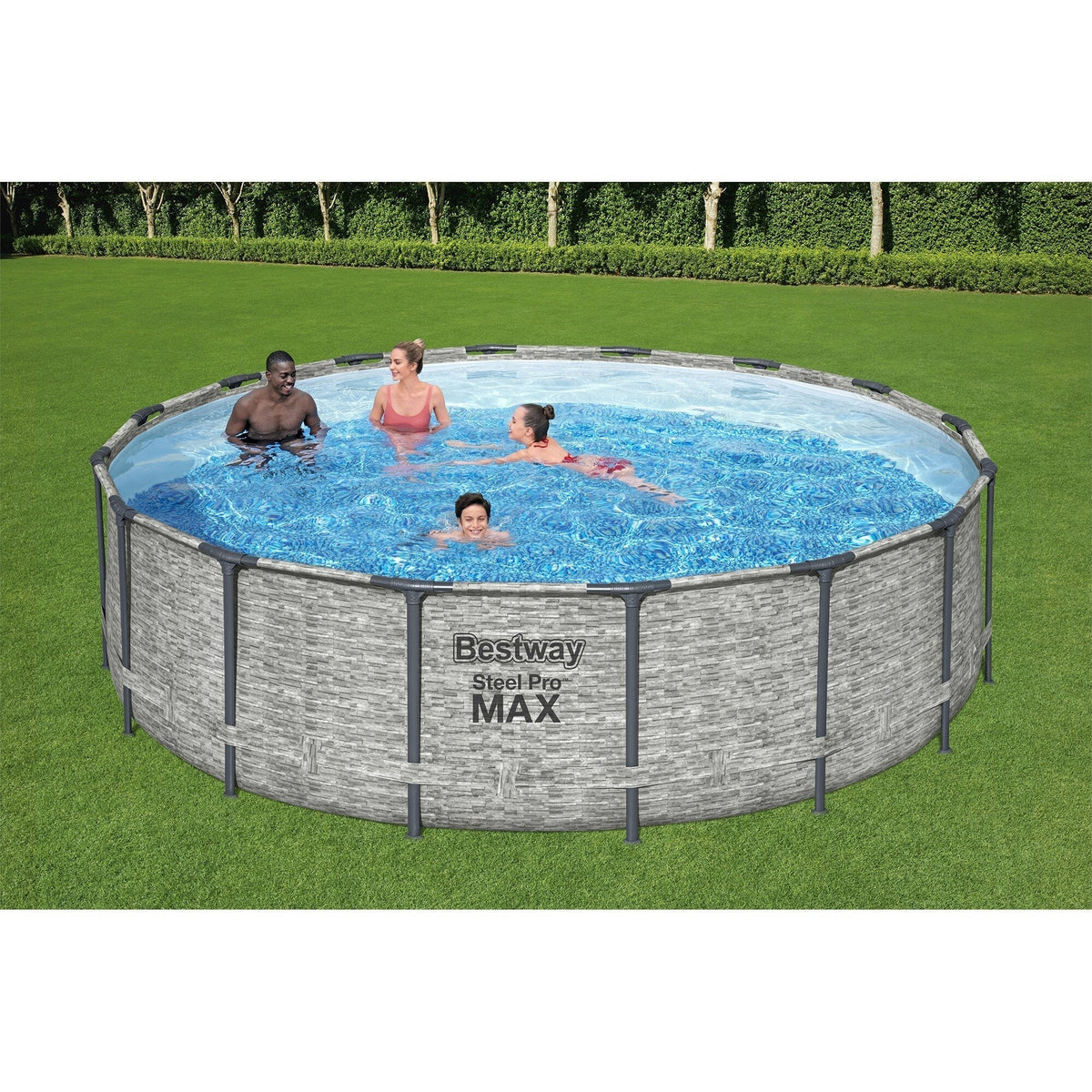 Στρογγυλή υπέργεια πισίνα Bestway Steel Pro MAX με αντλία και κάλυμμα