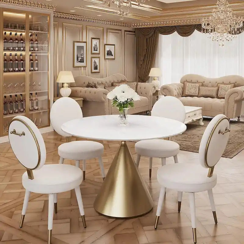 Σετ Τραπεζαρίας Morden Fort Modern Luxury 5 Τεμαχίων με Στρογγυλό Τραπέζι και Καρέκλες