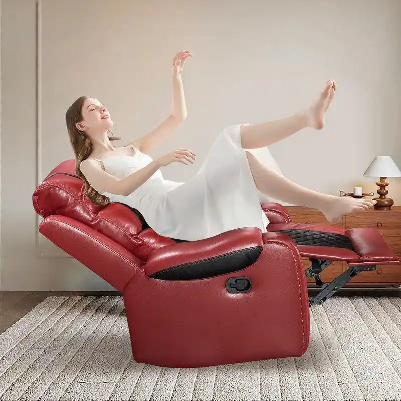 Μεγάλη Πολυθρόνα Recliner Αμερικάνικου Σχεδιασμού από Τεχνητό Δέρμα για το Σαλόνι