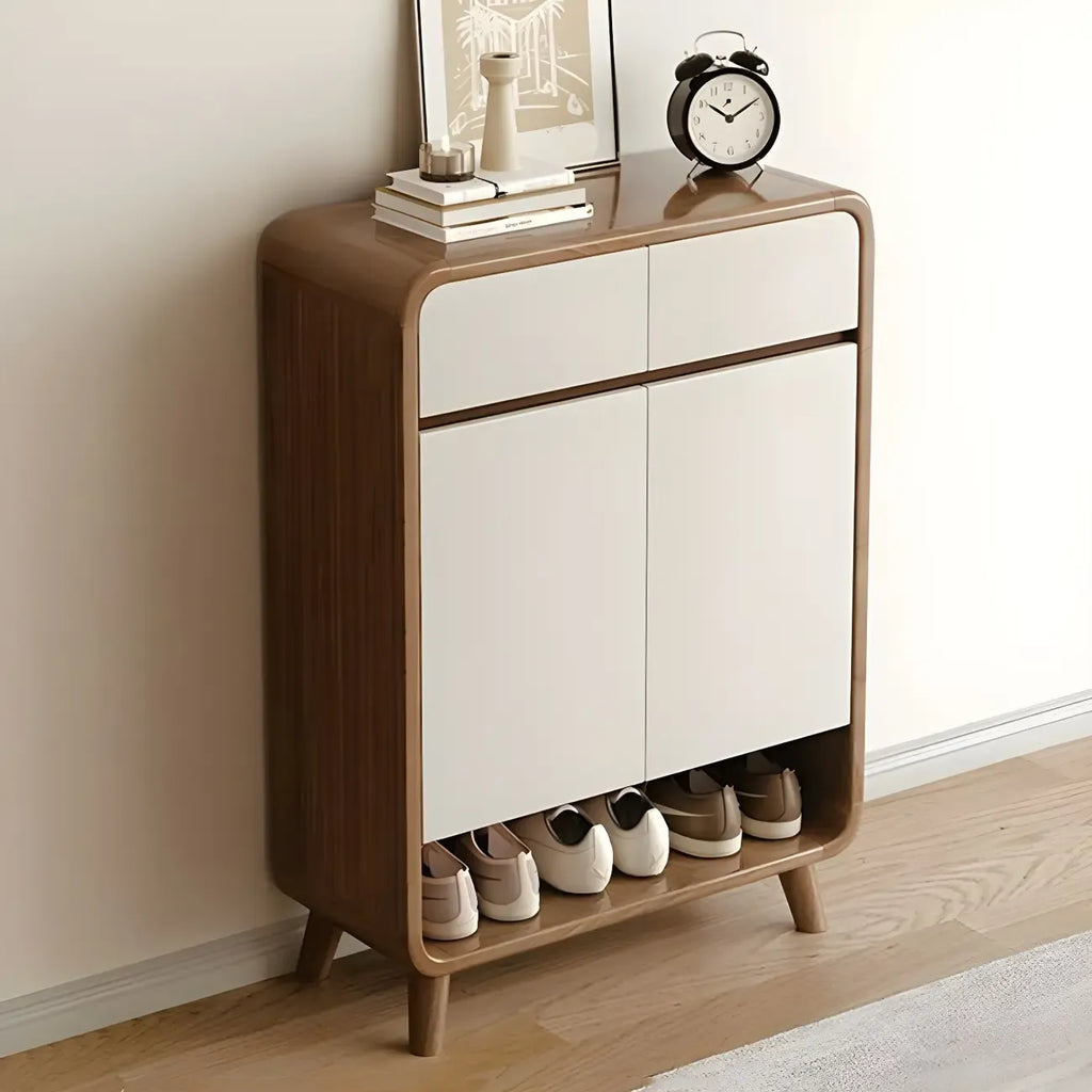 Modern Wood Hallway Medium Shoe Storage Cabinet