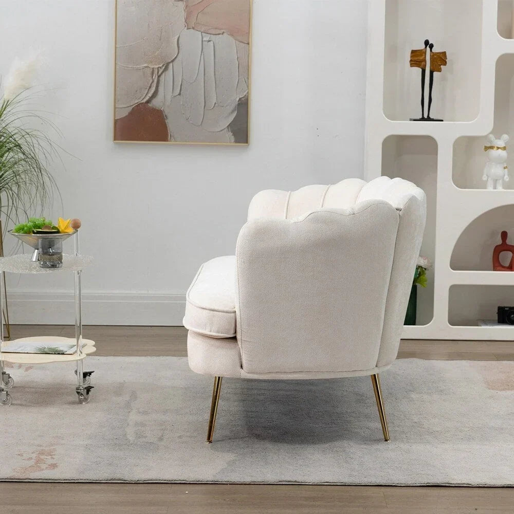 Small Mini Room Couch Two-Seater Sofa with Gold Metal Leg - 2 Seat